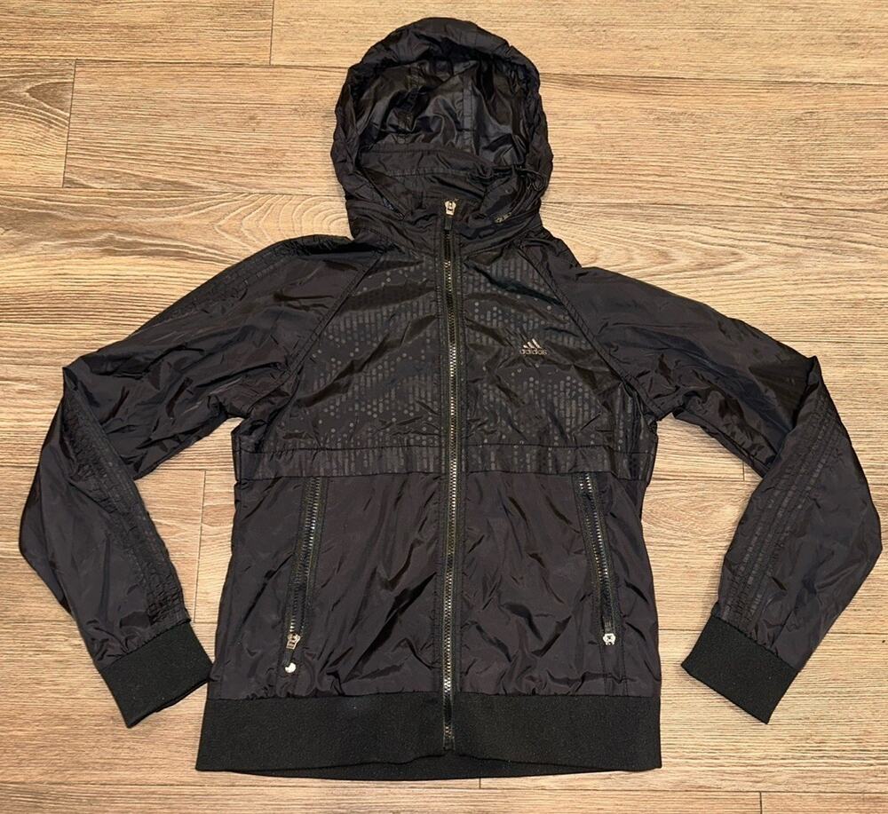 Adidas Windbreaker Clima365 Jacket In Black Womens Size Large